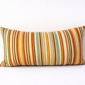 Striped Multicolor bohemian style lumbar Decorative Pillow